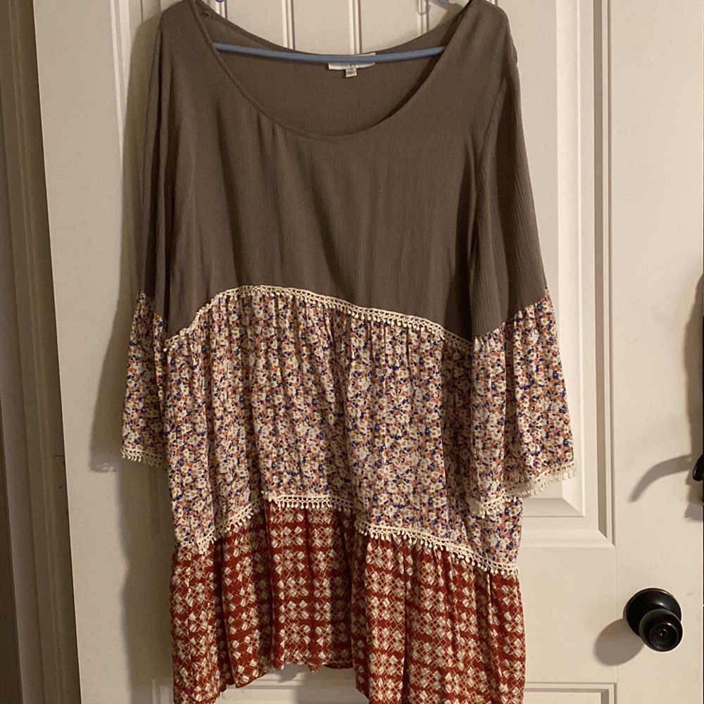 Umgee Plus Size Tunic/Mini Dress 1xl